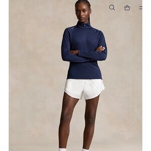 RLX Ralph Lauren Women's Navy Blue Quarter Zip Athletic Pullover Top Shirt large